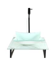 Kit Cuba Vidro Quadrada 10Mm Tampo Vidro 40Cm X 40Cm Mármore