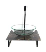 Kit Cuba Vidro Redonda 10Mm Incolor Tampo Vidro 40Cm X 40Cm