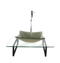 Kit Cuba Vidro Retangular Champanhe Tampo 60Cm Incolor E