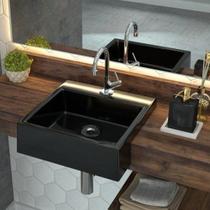 Kit Cuba Xq355 Torneira 1198 Metal e Válvula 1 Polegada Sifão Cromado Flexível Compace