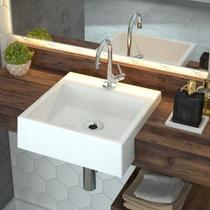 Kit Cuba Xq355 Torneira 1198 Metal e Válvula 1 Polegada Sifão Cromado Flexível Compace