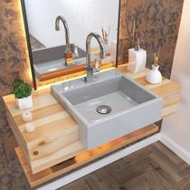 Kit Cuba XQ395 com Torneira Luxo 1195 e Válvula Click 1 1/2 com Sifão Cromado e Flexível Compace