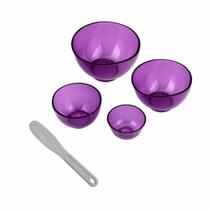 Kit Cubetas Estética de Silicone com Espátula Lilás OGP c/ 4 Unidades
