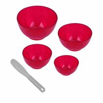 Kit Cubetas Estética de Silicone com Espátula Vemelha OGP c/ 4 Unidades