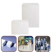 Kit Cubo Expositor Tablado Vitrine 45x35x35cm + Cubo 30x35x35cm Branco Kit Cubo Expositor Tablado Vitrine 45x35x35cm + Cubo 30x35x35cm Branco