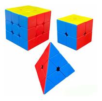 Kit Cubo Mágico Profissional 2x2, 3x3,brinquedo Piramix - Jmix