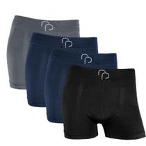 Kit Cueca Boxer 04 Unidades Microfibra Sem Costura