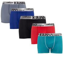 Kit Cueca Boxer Iguana MicroFibra Lisa Masculina 10 Peças