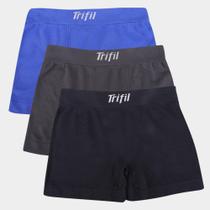 Kit Cueca Boxer Infantil Trifil Lisa 3 Peças Kit Cueca Boxer Infantil Trifil Lisa 3 Peças