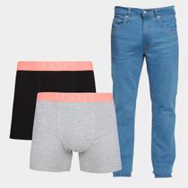 Kit Cueca Boxer Levi's C/ 2 Peças + Calça Levis 514 Straight Masculino Kit Cueca Boxer Levi's C/ 2 Peças + Calça Levis 514 Straight Masculino