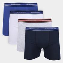 Kit Cueca Boxer Lupo Algodão Masculina - 4 Peças