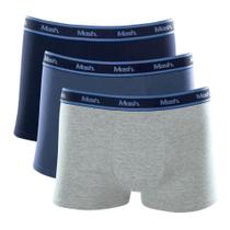 Kit Cueca Boxer Mash 3 Peças Elástico Masculina Algodão