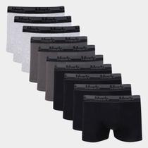 Kit Cueca Boxer Mash Cotton Elástico Masculina 10 Peças