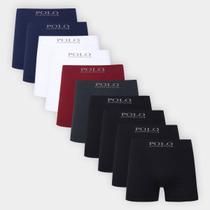 Kit Cueca Boxer Polo London Club Microfibra 10 Peças