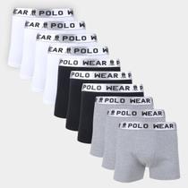 Kit Cueca Boxer Polo Wear Básica Masculina 10 Peças