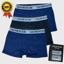 Kit Cueca Calvin KIein Kit 3 Peças Boxer Original Masculino - Calvin Boxer 3 Peças