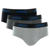 Kit Cueca Colcci Slip 3 Peças Masculina Algodão Elástico