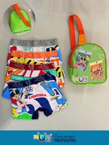 Kit cueca infantil Profissões com 4 cuecas e Bolsa