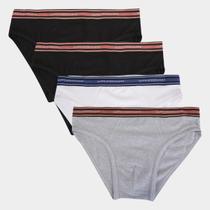 Kit Cueca Slip Lupo Algodão 4 Peças