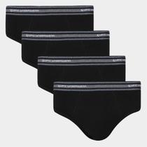 Kit Cueca Slip Lupo Algodão Masculina - 4 Peças