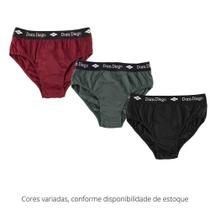 Kit Cueca Slip Masculina 3 Peças Algodão Básica Conforto - Dom Diego