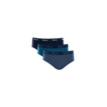 Kit cueca slip masculina 88% algodão 010.04 - mash - jeans/azul/marinho