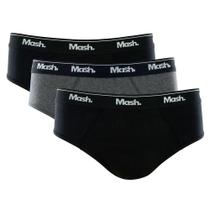 Kit Cueca Slip Mash 3 Peças Masculina Algodão Elástico