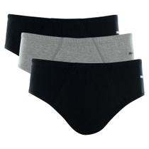 Kit Cueca Slip Mash 3 Peças Masculina Elástico Algodão