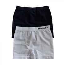 Kit Cuecas Boxer Infantil 2 Peças Branco e Azul Marinho Tamanho 10 - Basic+ Kit Cuecas Boxer Infantil 2 Peças Branco e Azul Marinho Tamanho 10 - Basic+