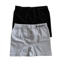 Kit Cuecas Boxer Infantil 2 Peças Preto e Branco Tamanho 4 - Basic+ Kit Cuecas Boxer Infantil 2 Peças Preto e Branco Tamanho 4 - Basic+
