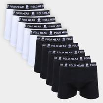 Kit Cuecas Boxer Polo Wear Lisas Com 10 Peças