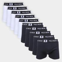 Kit Cuecas Boxer Polo Wear Lisas Com 10 Peças