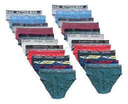Kit Cuecas Slip Adultas 24unid 100% Algodão Somellos Atacado -
