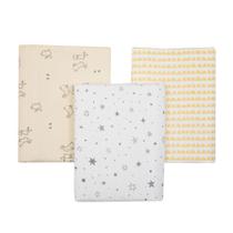 Kit Cueiro Bebê Flanelado 3 Pçs Estampa Coelho Papi 80x60cm Kit Cueiro Bebê Flanelado 3 Pçs Estampa Coelho Papi 80x60cm