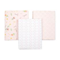 Kit Cueiro Bebê Flanelado 3 Pçs Estampa Tulipa Papi 80x60cm Kit Cueiro Bebê Flanelado 3 Pçs Estampa Tulipa Papi 80x60cm