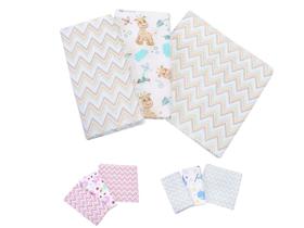Kit Cueiro Bebe Mantinha 50cmx80cm Menino ou Menina Estampado 100% Algodão Enxoval Recém Nascido Maternidade