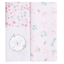 Kit Cueiro Bordados Karinho Borboleta - 02 Peças - Rosa