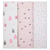 Kit cueiro papi 4204 80x80cm com 3 rosa 100% algodão