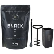 Kit cuia de acrilico 270ml + bomba epox + tereré black 500g + extrator - Black Erva