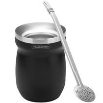 Kit Cuia Térmica Tramontina em Inox Preto + Bomba de Chimarrão - Tramontina Farroupilha