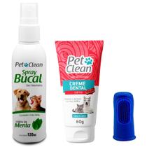 Kit Cuidado Bucal Spray Creme Dental Pet Clean
