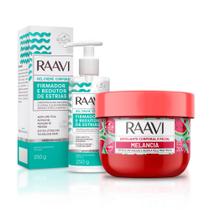 Kit Cuidado Diário Esfoliação Melancia e Firmador e redutor de estrias Raavi
