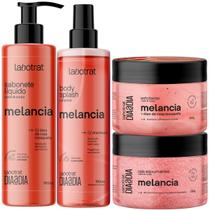 Kit Cuidado Diario Labotrat Melancia Body Splash Esfoliante Sais De Banho e Sabonete Todo Tipo de Pele
