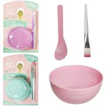 Kit Cuidado Faciais Tigela + Espatula E Pincel Spa Easy Mask - 20 Comercial