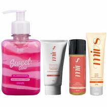 Kit Cuidado Feminino Hidratante Sweet Glow Beijavel Chiclete e Clareador Axilas Virilha e Óleo e Lubri Intimo Kit Cuidado Feminino Hidratante Sweet Glow Beijavel Chiclete e Clareador Axilas Virilha e Óleo e Lubri Intimo