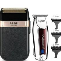 KIT Cuidado Masculino (KEMEI 2024 + 9164) bivolt recarregável