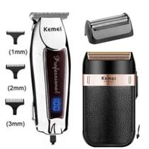 KIT Cuidado Masculino (KEMEI 2024 + 9164) design moderno e ergonômico