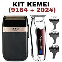 KIT Cuidado Masculino (KEMEI 2024 + 9164) lâminas afiadas KIT Cuidado Masculino (KEMEI 2024 + 9164) lâminas afiadas
