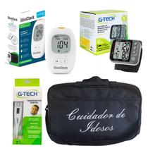 Kit cuidador de idosos medidor de pressão digital G-tech Lite e Termômetro Preto Kit cuidador de idosos medidor de pressão digital G-tech Lite e Termômetro Preto
