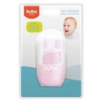 Kit Cuidados Baby 4 peças Com Estojo cilindrico - Rosa - Buba